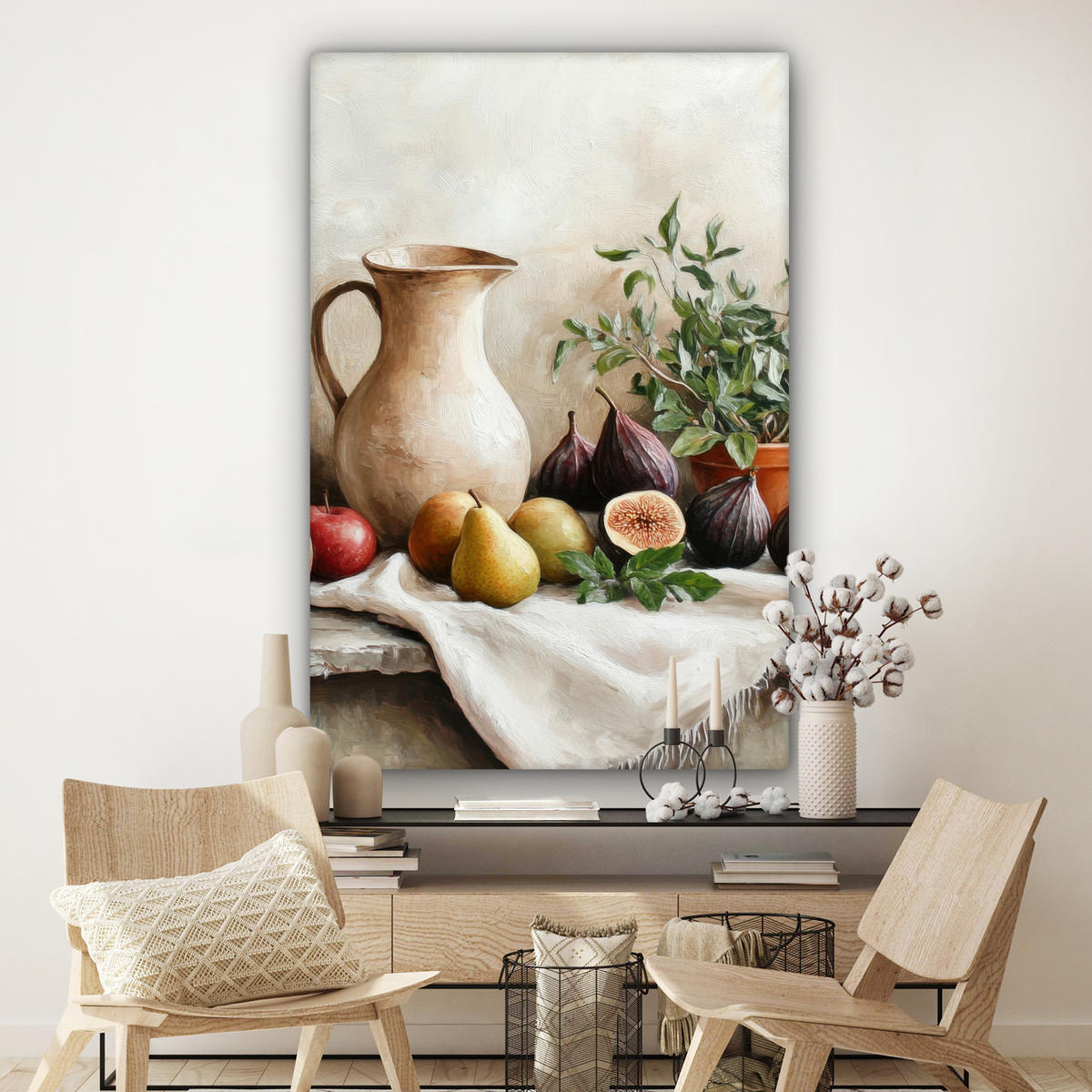 SLIKA NA PLATNU Sadje 90x140 cm - naravne barve, tekstil (90/140cm) - MuchoWow
