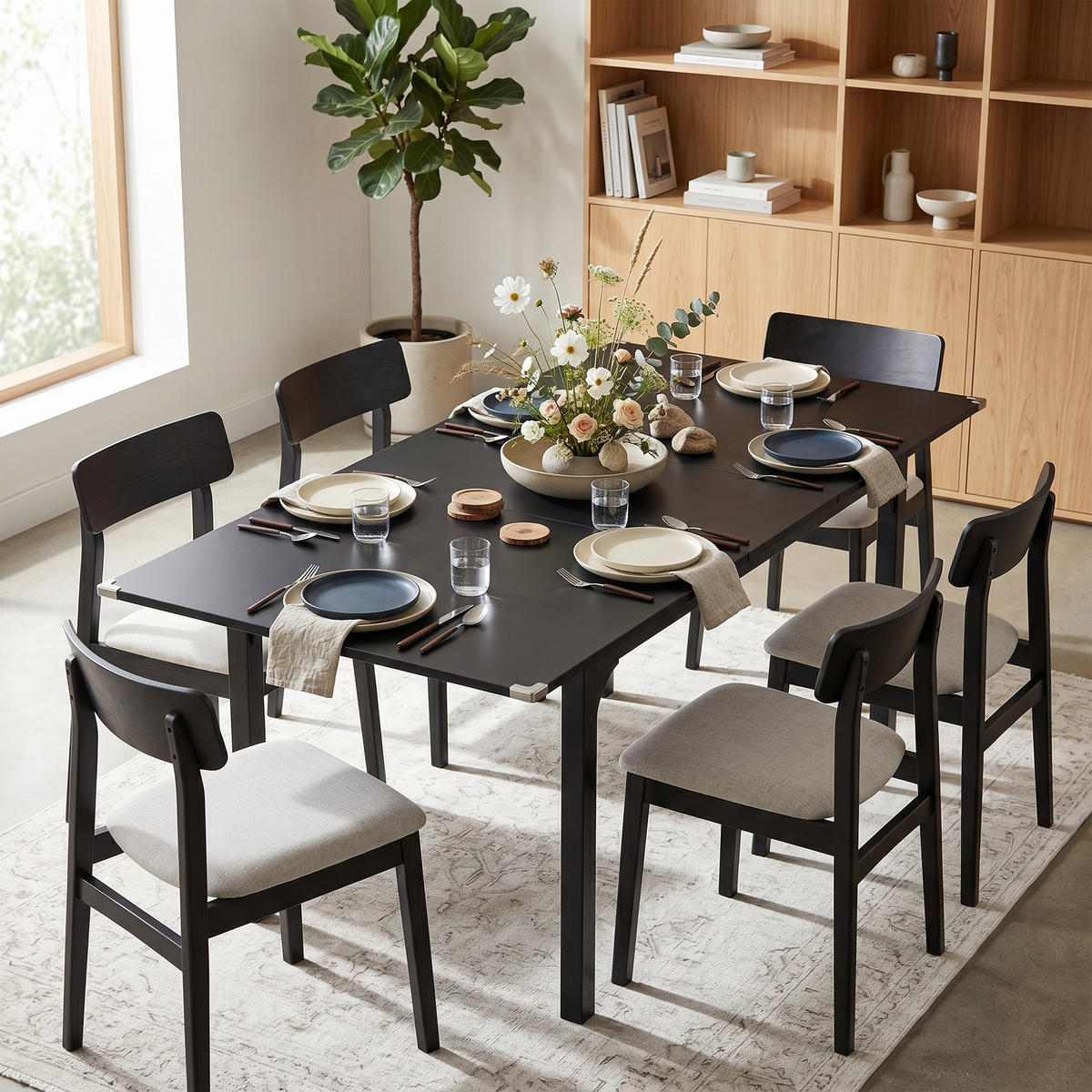 ESSTISCH Schwarz ausziehbar 120-160/70/75 cm - Schwarz, Metall (160/70/75cm) - PANGIVO