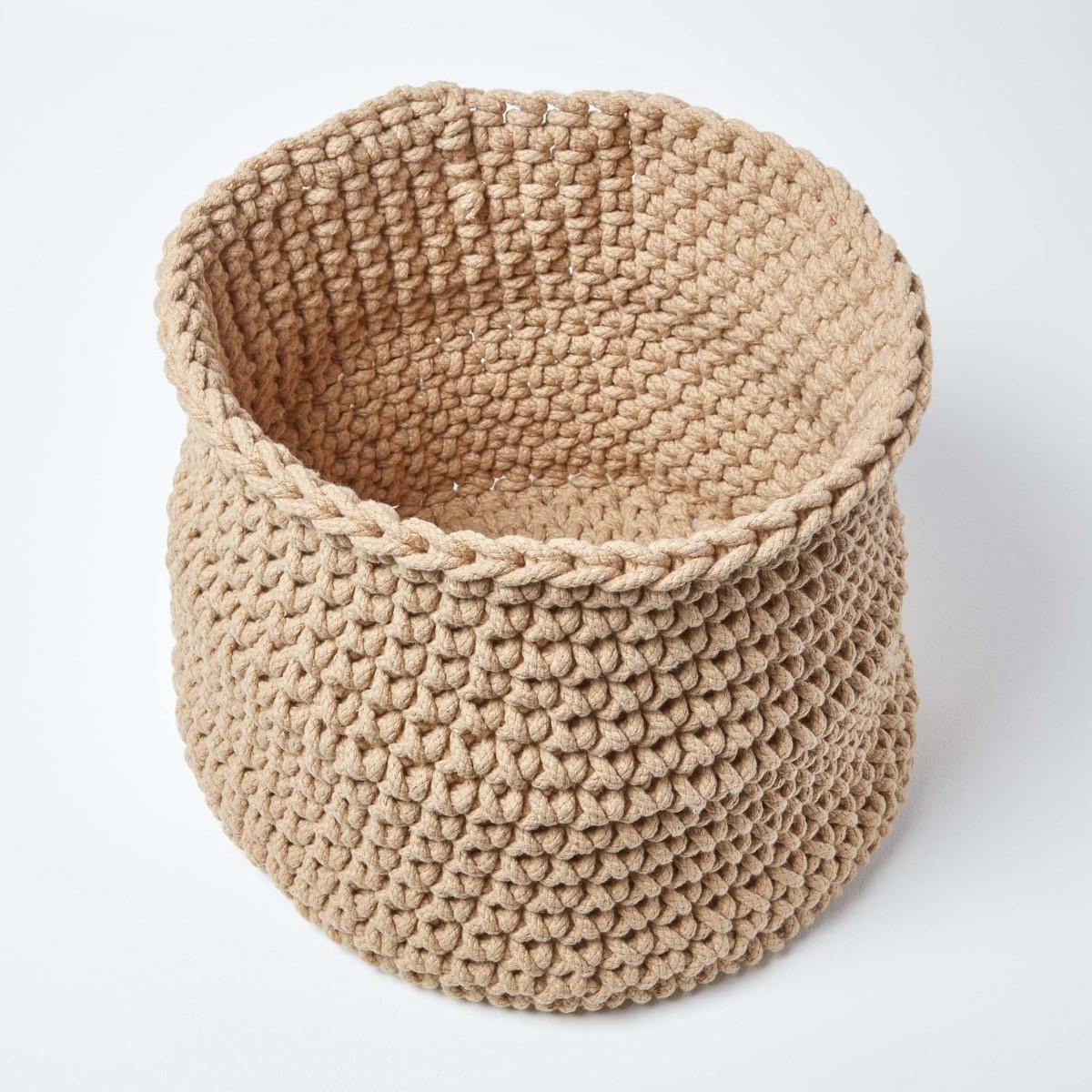 AUFBEWAHRUNGSKORB Baumwolle 42/37 cm - Beige, Textil (42/42/37cm) - Homescapes