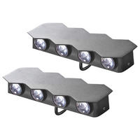 AUSSENWANDLEUCHTE 2er Set Schwarz Weldon - Schwarz, Metall (21/8/3cm) - Beliani
