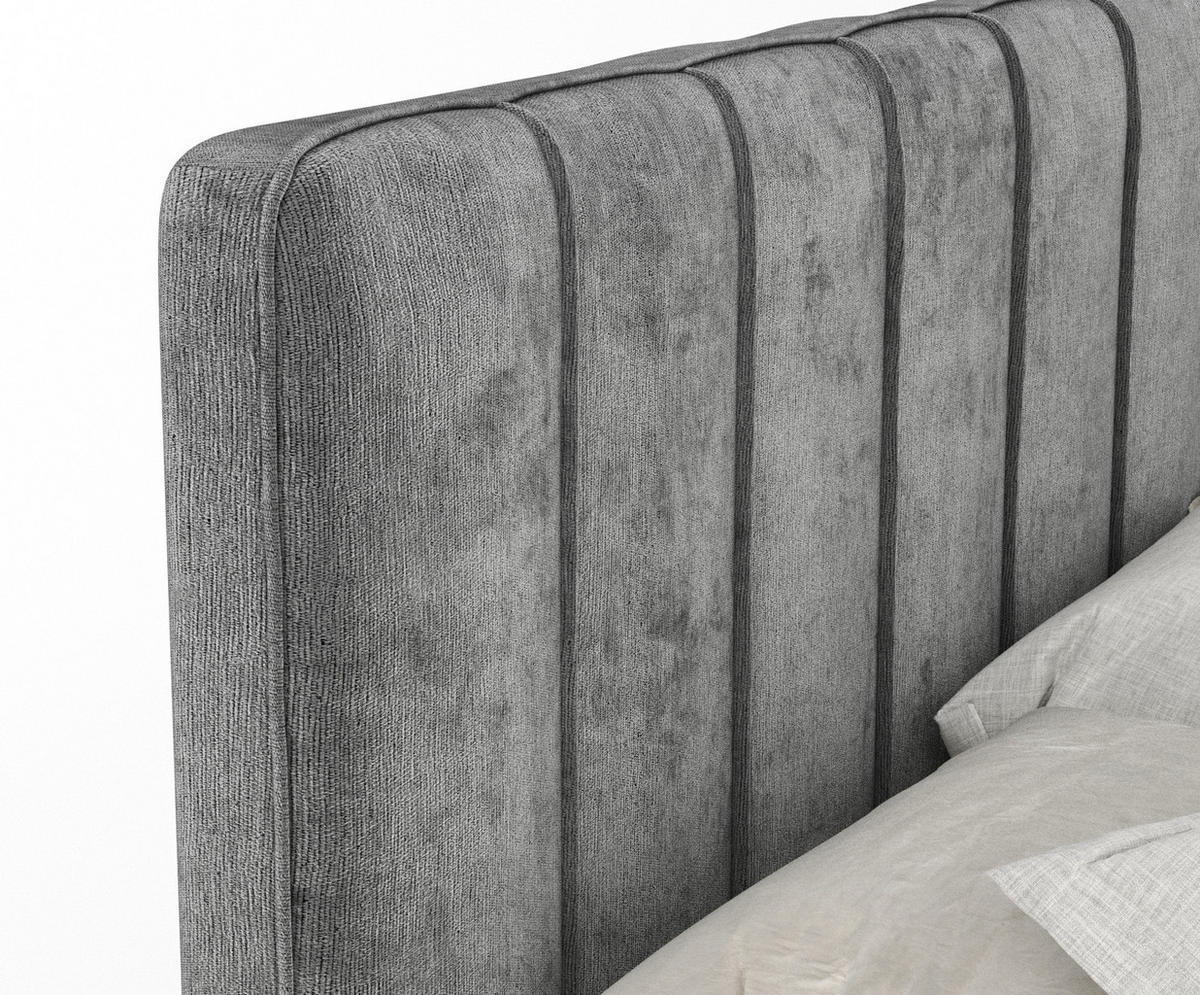 BOXSPRINGBETT Novara Grau 140/200 cm - Schwarz/Grau, Holz/Holzwerkstoff (140/200cm) - Maison de Reve