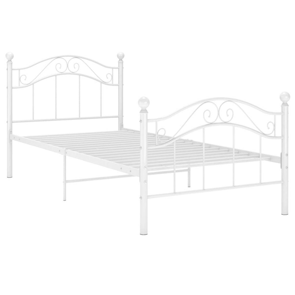 BETT Weiss Metall 100/200 Cm - Weiß, Holz (100/200cm) - vidaXL