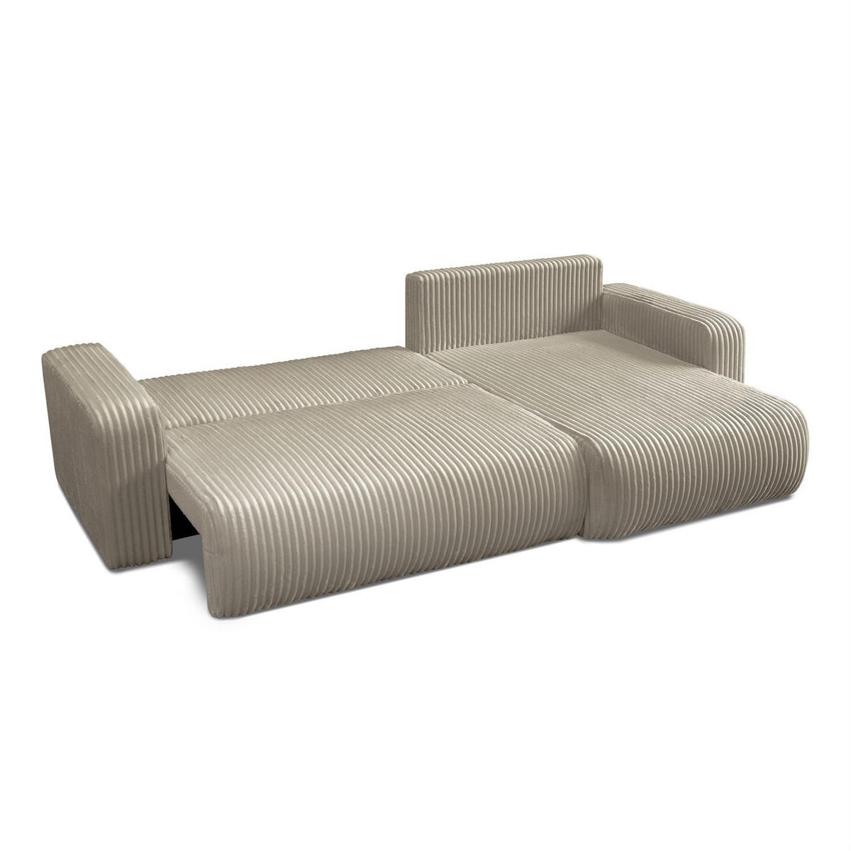 Ecksofa PRESTIGE SOFT mit Schlaffunktion und Bettkasten, Tilia 08 - Beige, Textil (277/143cm) - Lookway