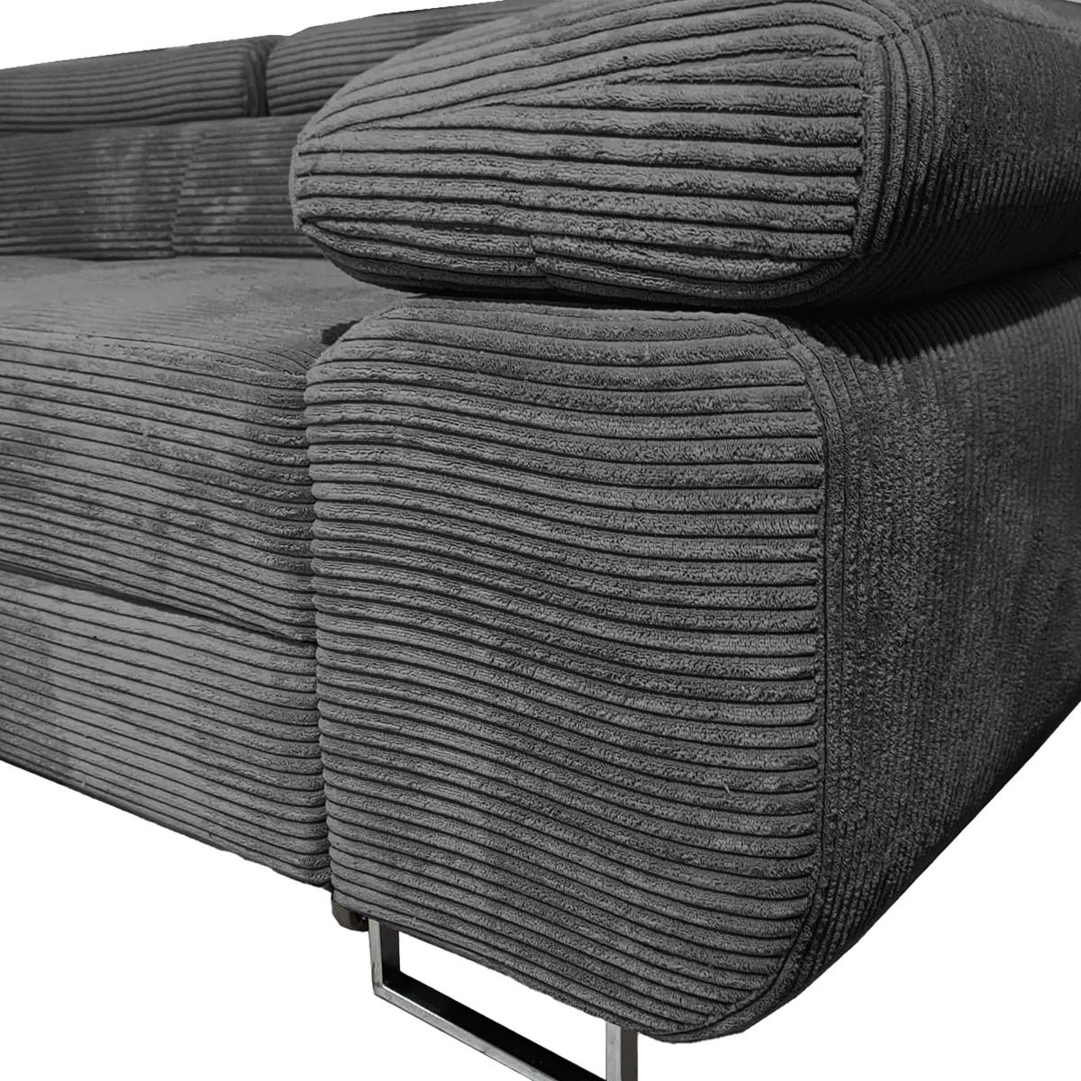 ECKSOFA Warton mit Schlaffunktion, Anthrazit - Anthrazit, Textil (275/202cm) - Fedve