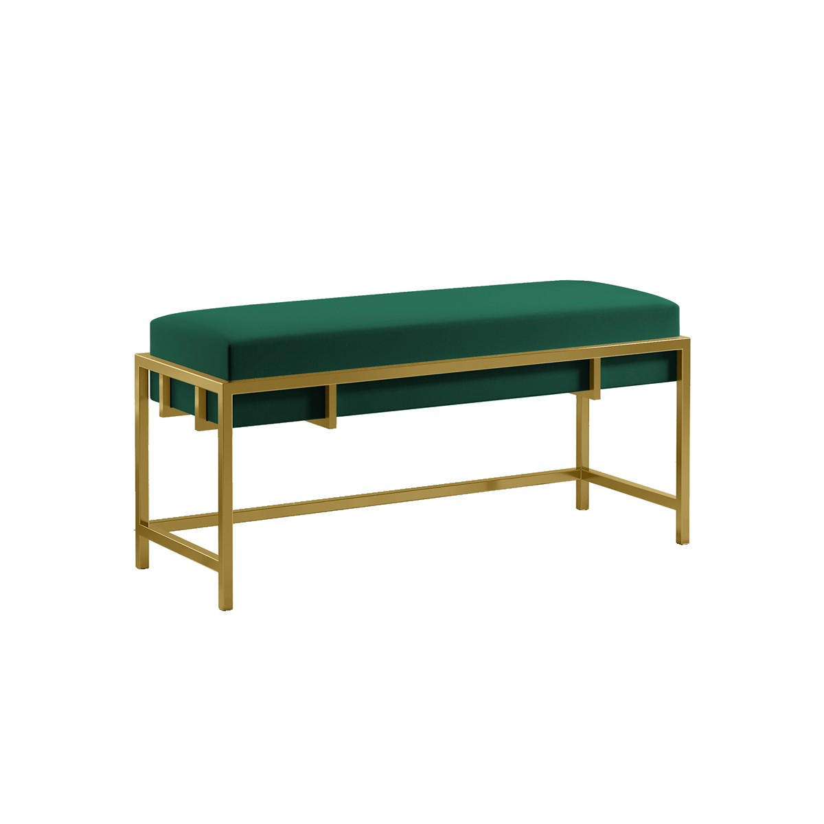 POLSTERBANK LAMO 80 cm Grün, Goldene Beine - Goldfarben/Grün, Textil/Metall (80/45/35cm) - Bettso