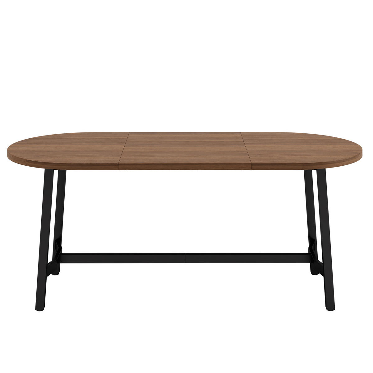 ESSTISCH 180x80cm Walnuss Abgerundete Ecken Eisenbeine - Walnussfarben, Metall (80/180/75cm) - FLIEKS
