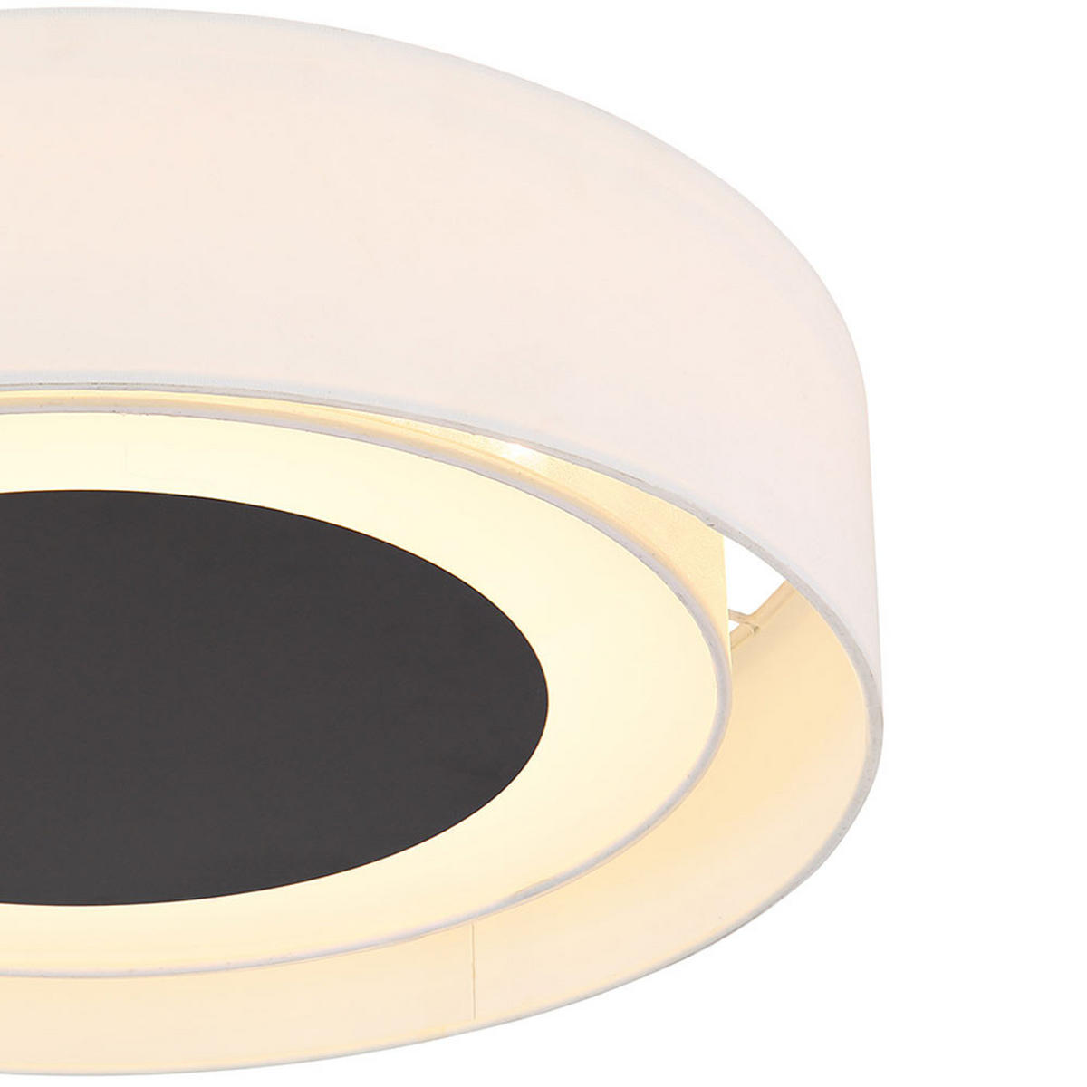 LED DECKENLEUCHTE Metall Textil Schwarz Weiß - Weiß, Metall (45/45/12cm)