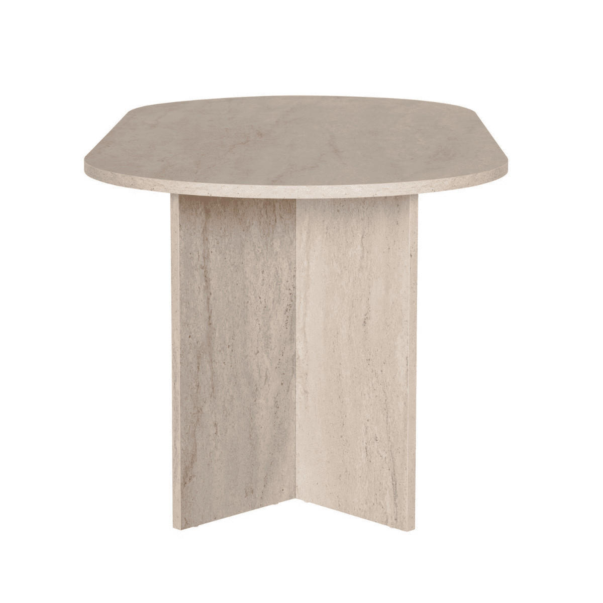 ESSTISCH mit abgerundeten Kanten sable 180/75/89,5 cm - Beige, Holzwerkstoff (180/89.5/75cm) - Calicosy