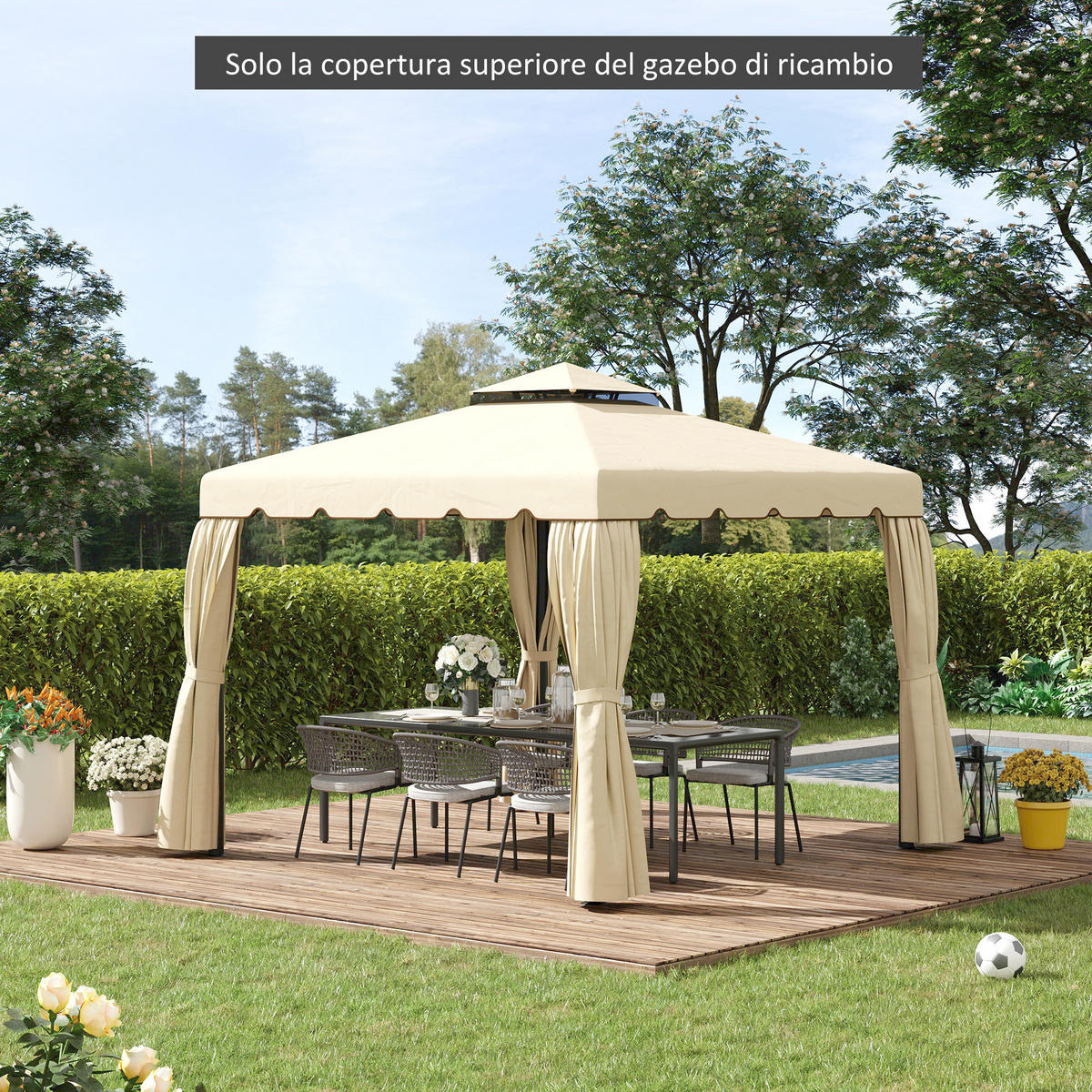 ERSATZDACH Beige 1 Stück - Beige, Naturmaterialien (300/300cm) - GiPP