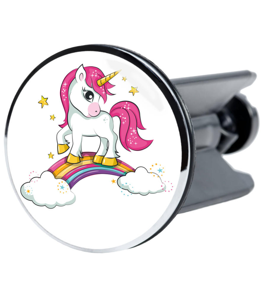 WASCHBECKENSTÖPSEL Einhorn - Pink, Kunststoff/Metall (4/7/7cm) - Sanilo