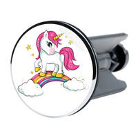WASCHBECKENSTÖPSEL Einhorn - Pink, Kunststoff/Metall (4/7/7cm) - Sanilo
