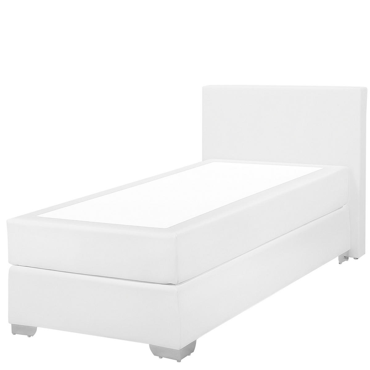 BOXSPRINGBETT 90/200cm Weiß President - Weiß, Kunststoff/Textil (90/200cm) - Beliani