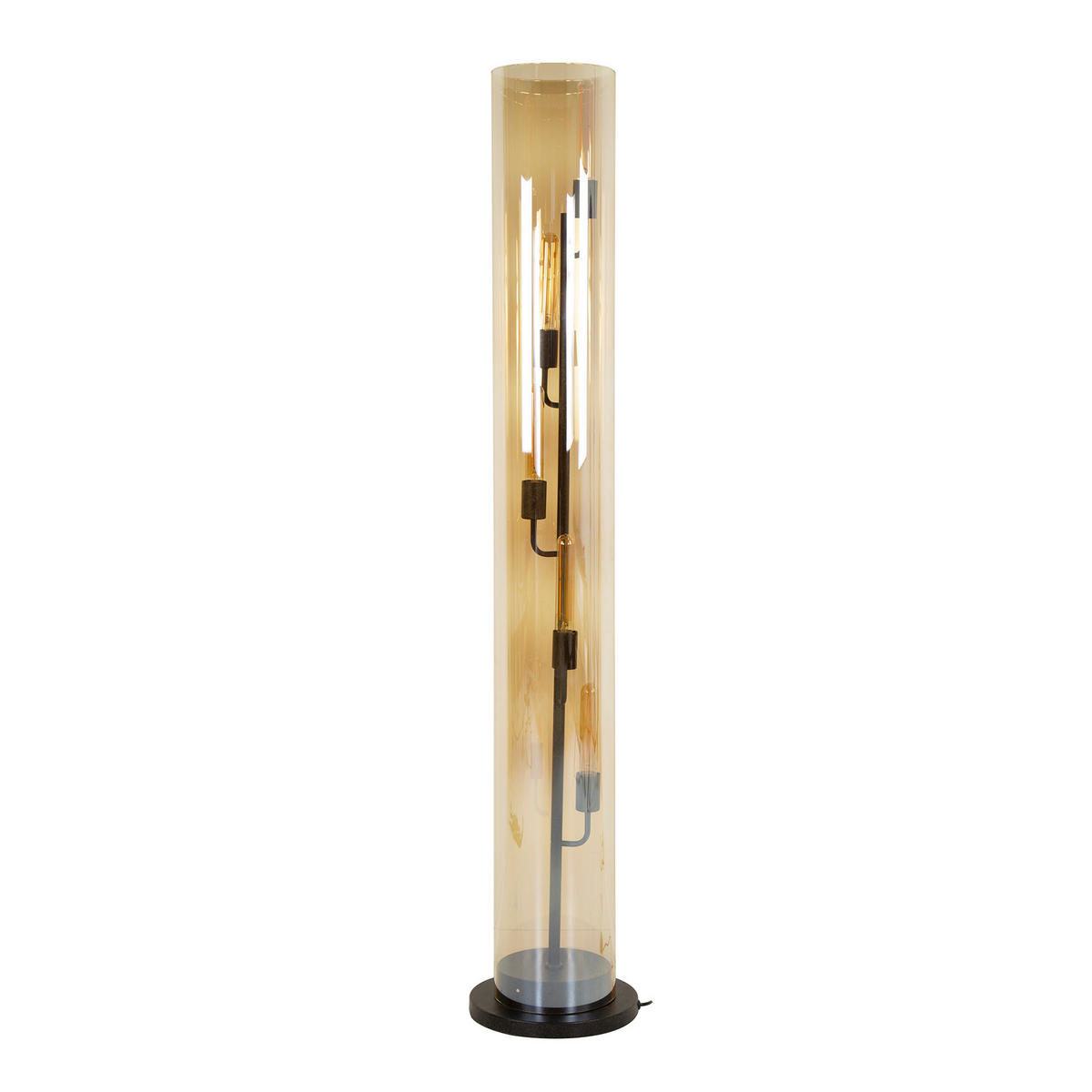 STEHLEUCHTE Tube Schwarz 20/20/ 153 cm - Schwarz, Glas (20/20/153cm) - Hoyz Collection