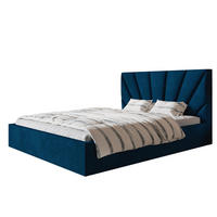 BETT 90x200 - Polsterbett mit Bettkasten und Holzrahmen - Modern Betten - Glatter Kronos-Stoff - Kollektion Denver, Blau - Blau, Holz/Textil (90/200cm) - Alpi-Möbel