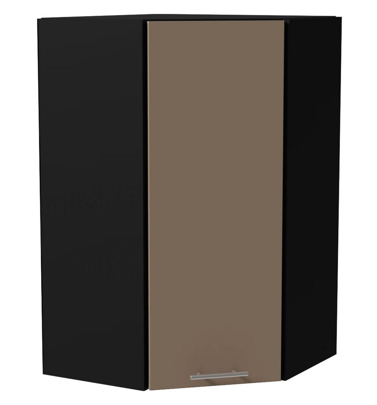 ECKHÄNGESCHRANK Brerra RAL 1019 graubeige Matt / Schwarz Matt 60 / 60 / 96cm - Graubraun/Schwarz, Holz/Holzwerkstoff (60/96/60cm) - Feldmann-Wohnen