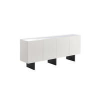 SIDEBOARD LYNN Weiß Holz - Schwarz/Weiß, Holzwerkstoff/Metall (180/75/40cm) - KAWOLA