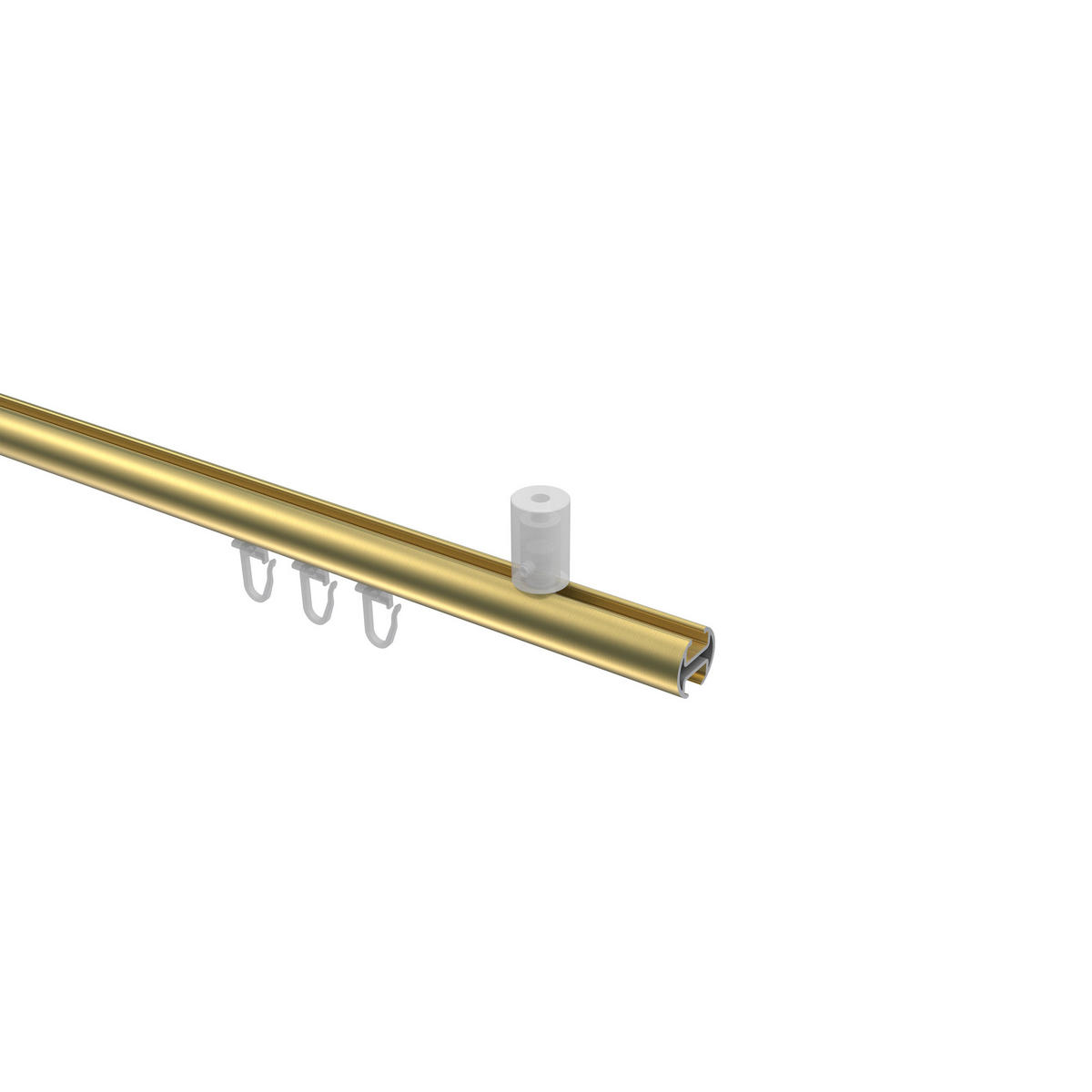 INNENLAUF-GARDINENSTANGEN-SET Sonius Elanto 100 cm, 1-läufig, 20 mm Ø Messing-Optik - Messingfarben, Metall (100cm) - INTERDECO