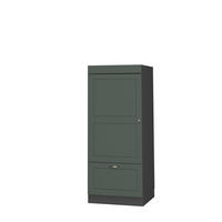MIKROWELLENSCHRANK Fame-Line Grün-Gold Landhaus 60 cm - Anthrazit/Grün, Holzwerkstoff (60/153.6/58.1cm) - Vicco