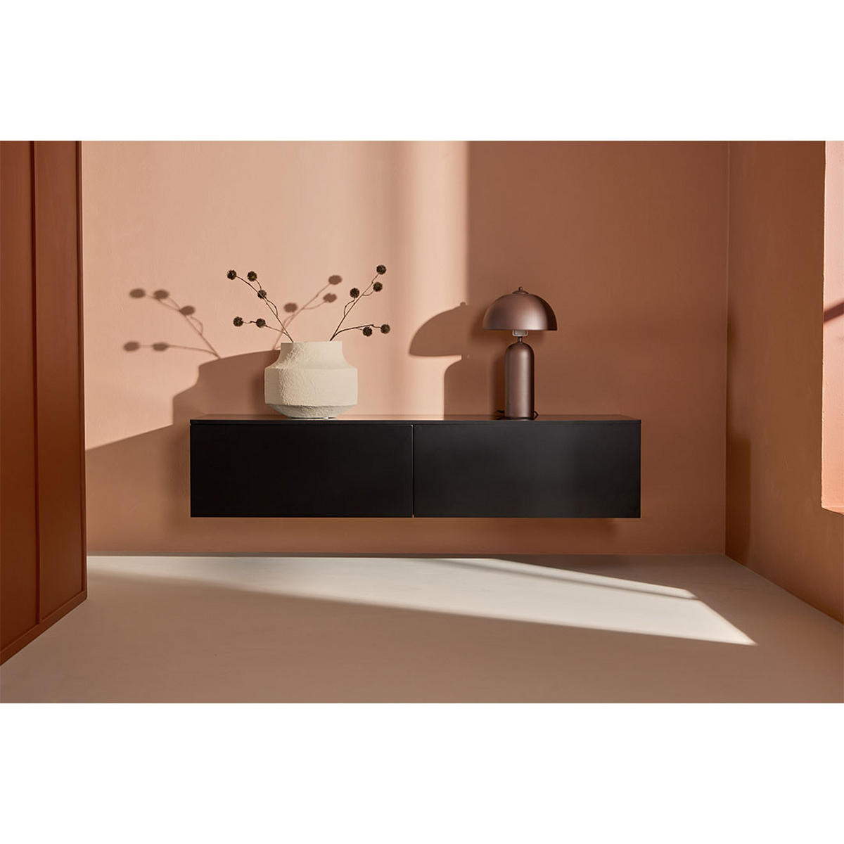 SIDEBOARD, Frihamn, Schwarz, MDF, 160 x 45 x 35 cm - Schwarz, Holzwerkstoff (160/35/45cm) - ebuy24