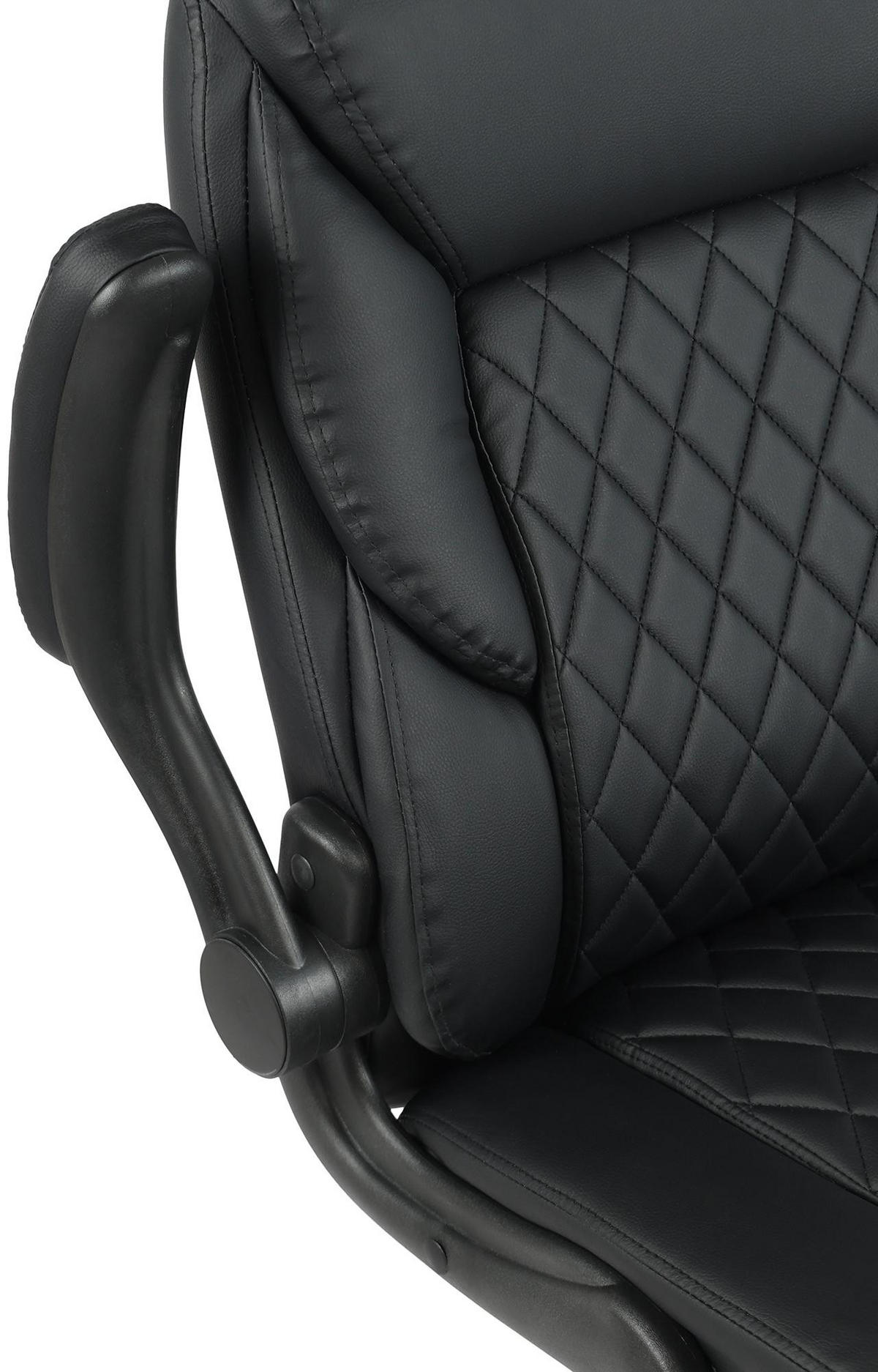 CHEFSESSEL Lederlook Schwarz - Schwarz, Textil/Metall (69/88/62cm) - CLP