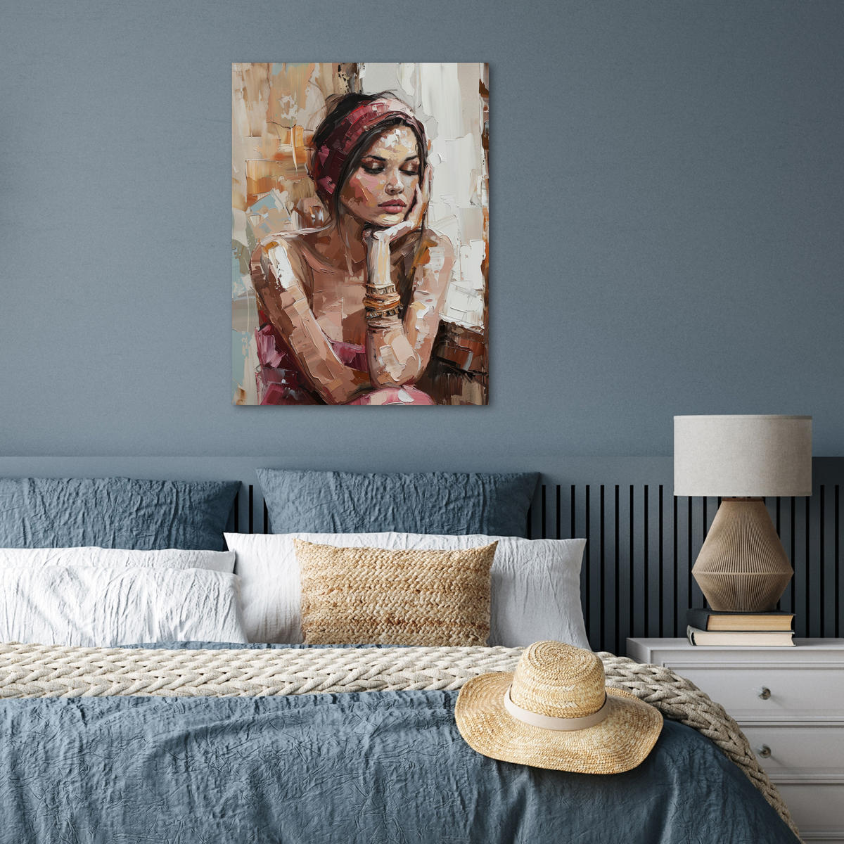 POSTER Frau - Lackierung - Porträt - Modern 60x80 cm - Altrosa, Papier (60/80/0.1cm) - MuchoWow