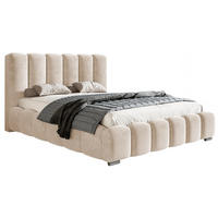 POLSTERBETT 200x200 Pearl, Samtstoff, Bettkasten, Lattenrost, Beige - Beige, Holz/Textil (200/200cm) - Emporius