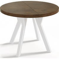 ESSTISCH Twixy runder ausziehbarer, Lefkas Eiche 90-170/90/76 cm - Alteiche/Weiß, Holz/Holzwerkstoff (90/90/76cm) - WFL GROUP