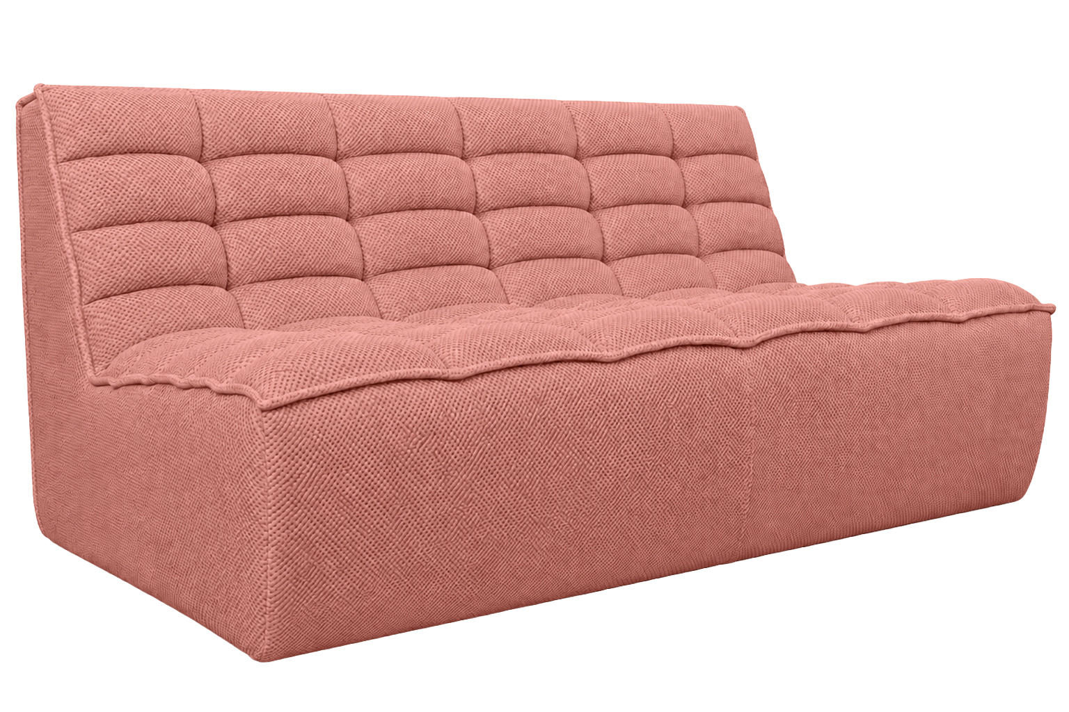 POHOVKA 2místná modulární, plyšová tkanina Pop, Růžová, LAZY - růžová, dřevo (228/76/93cm) - Kaiser Möbel