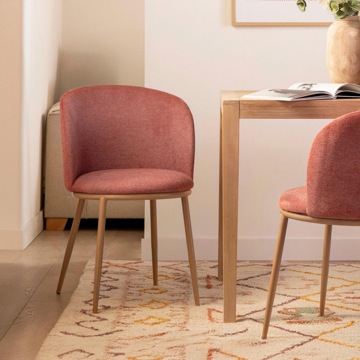 ESSZIMMERSTUHL Nolan Terrakotta / Orange 51 cm x 80 cm - Terracotta, Textil (51/80/57cm)