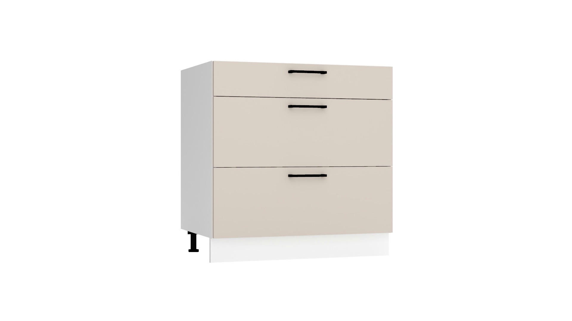 UNTERSCHRANK D80S3 - Morvex - 3 Schubladen für effiziente Organisation - Beige, Holz/Metall (80/82/52.4cm) - ROYAL24_MARKT