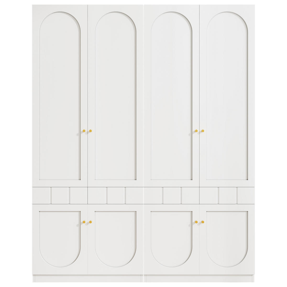 GARDEROBENSCHRANK Kleiderschrank mit Doppeltüren, Schubladen, Push-to-Open & Stauraum Weiß 1 Set MDF/HDF - Weiß, Holzwerkstoff/Metall (80/200/50cm) - EVRYAE