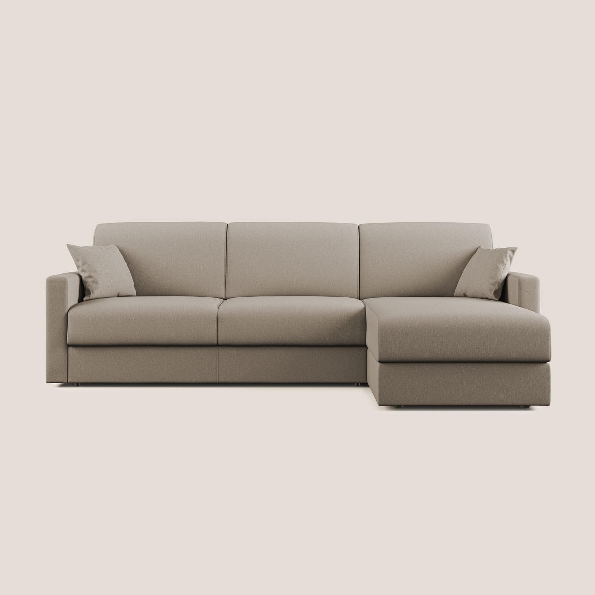 ECKSOFA RECHTS Chris - Beige, Textil (288/96cm) - Divani.store