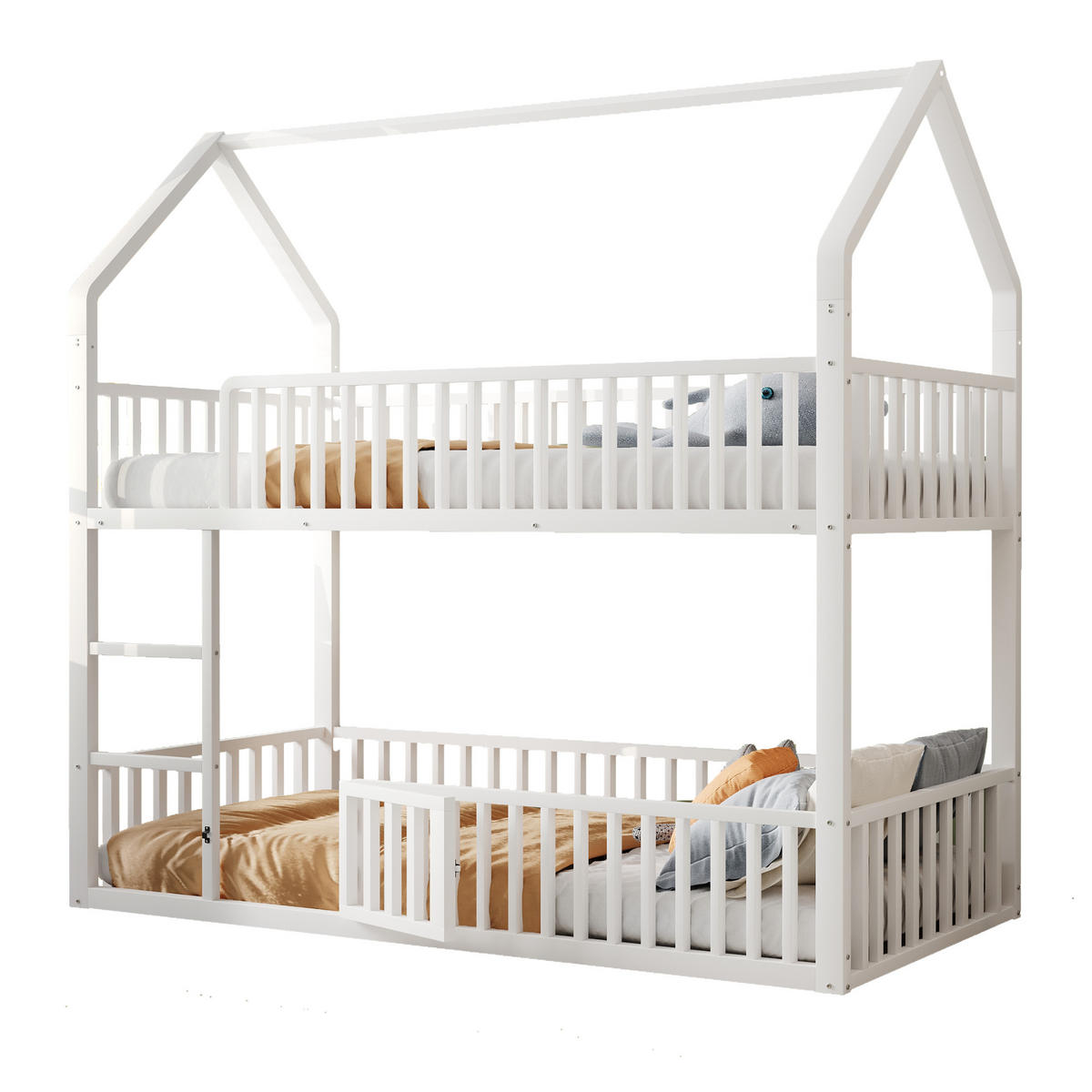 ETAGENBETT Metall Hausform Weiß 90x200cm - Weiß, Metall (90/200cm) - ComfortXL