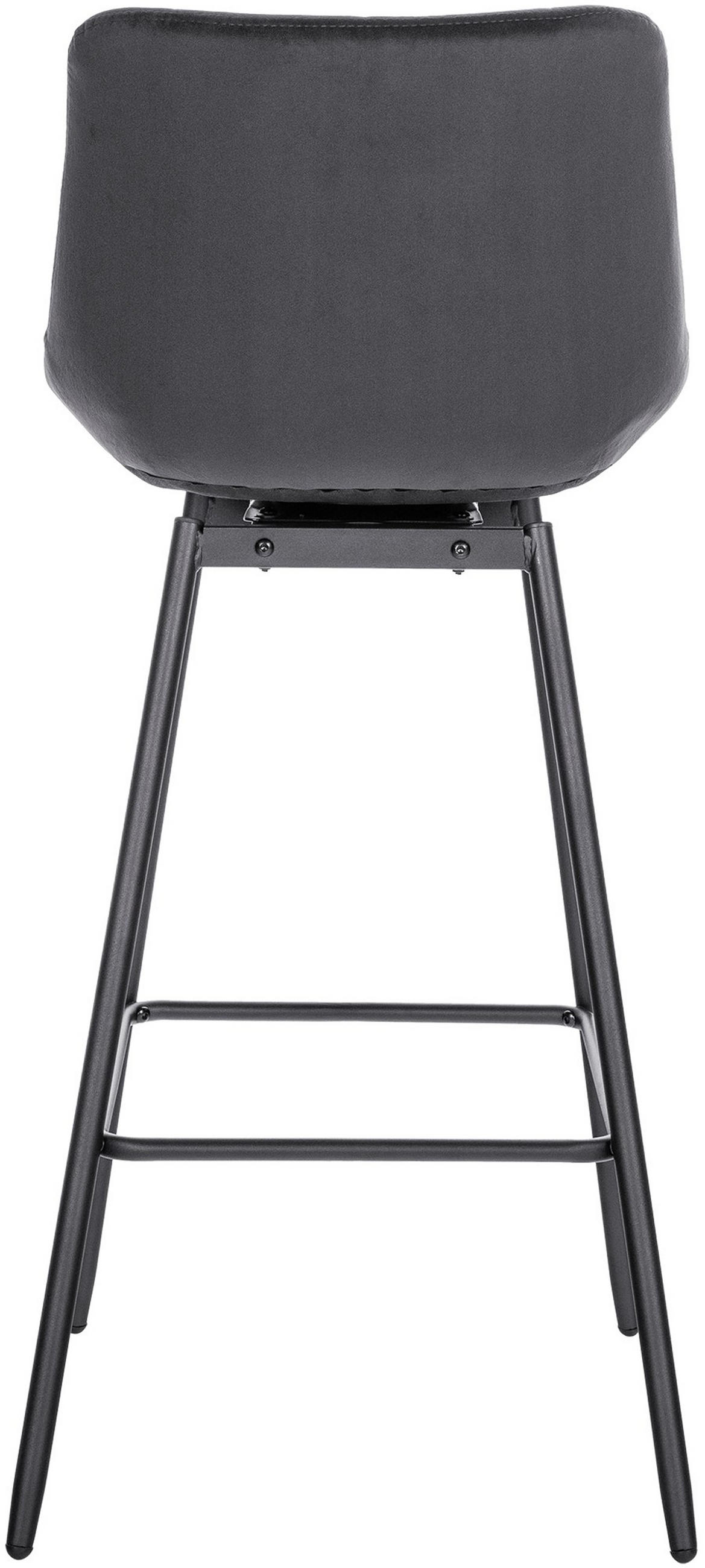 BARHOCKER Welton Schwenkbar Samt dunkelgrau - Anthrazit/Schwarz, Textil/Metall (49/105/56cm) - TPFLiving