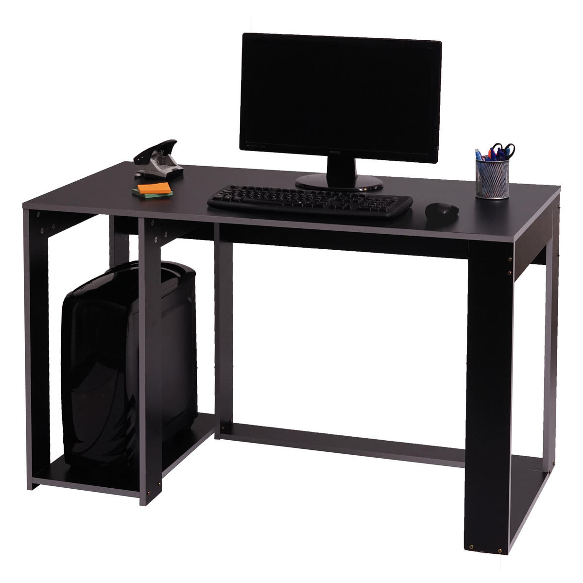 SCHREIBTISCH rechteck Schwarz, Grau - Schwarz/Grau, Holzwerkstoff (60/120/76cm) - MCW