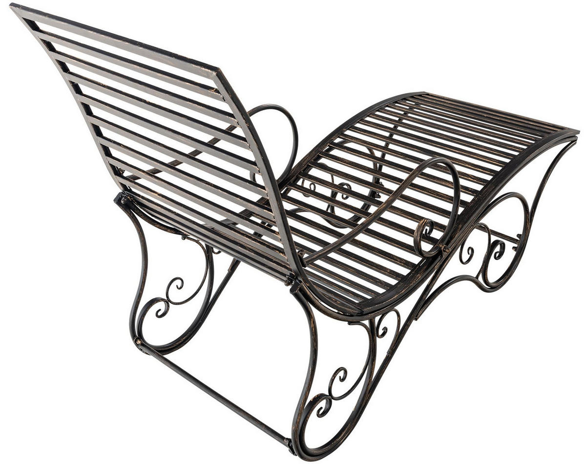 GARTENLIEGE Senta Antik 58x140x101cm Metall Bronze Sonnenliege - Bronzefarben, Metall (58/101/140cm) - DELUKE