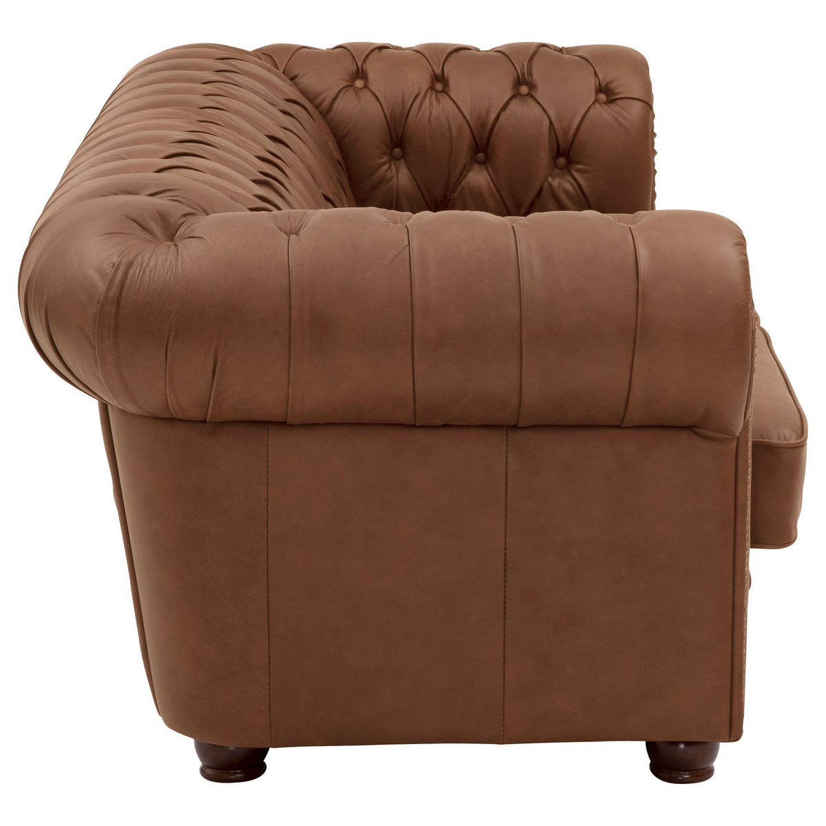 SOFA 3-Sitzer Kath Echtleder (Antikoptik) cognac - Cognac, Leder (200/74/98cm) - 58aufmkessel