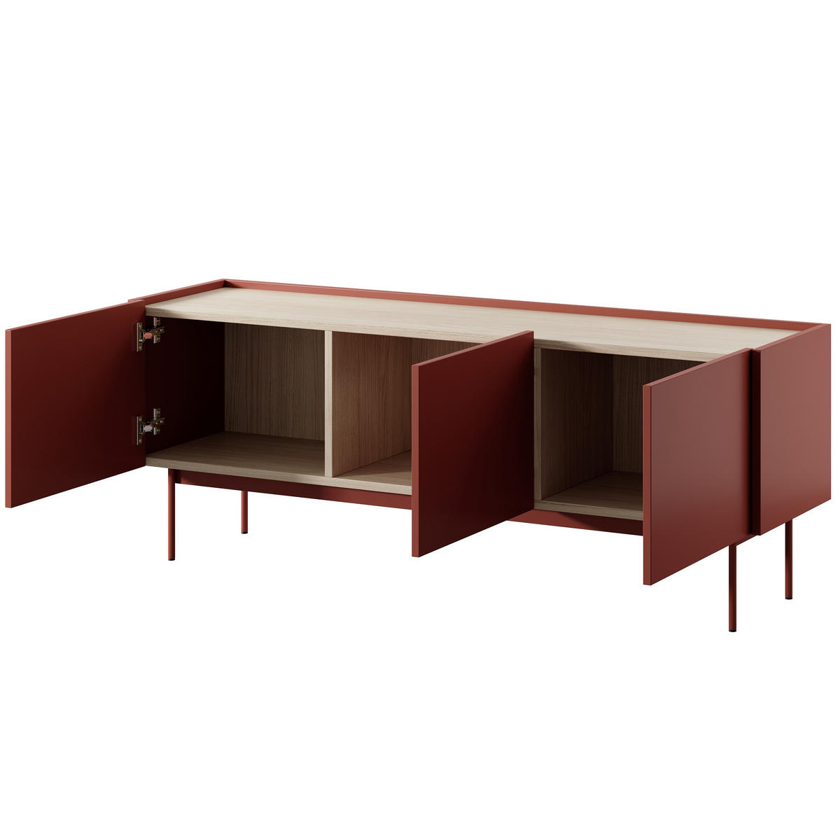 TV-SCHRANK Color Rot, 144 cm - Rot, Holzwerkstoff (144/55/37cm) - Bettso