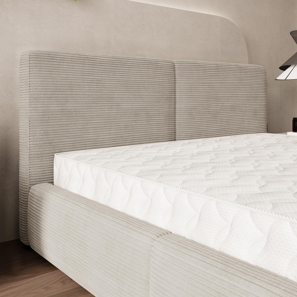 POLSTERBETT FELURO 140x200 cm mit Bettkästen - Creme - Creme, Holz (140/200cm) - MASSENO