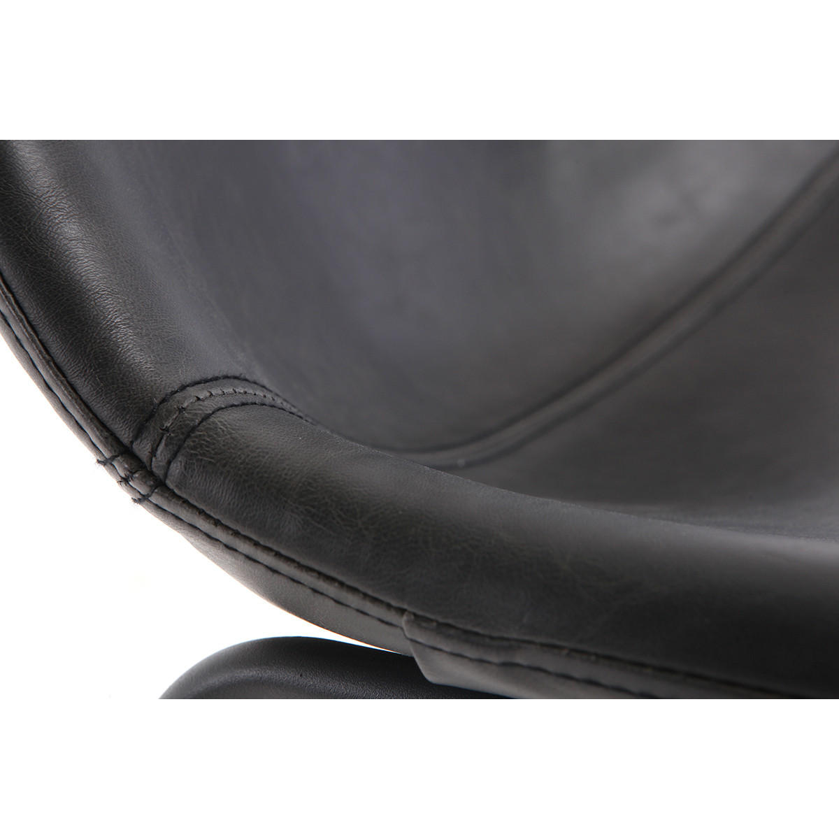 BARHOCKER Vintage PU Schwarz 73 cm 2er-Set NEW ROCK - Schwarz, Textil (55/101/49.5cm) - Miliboo