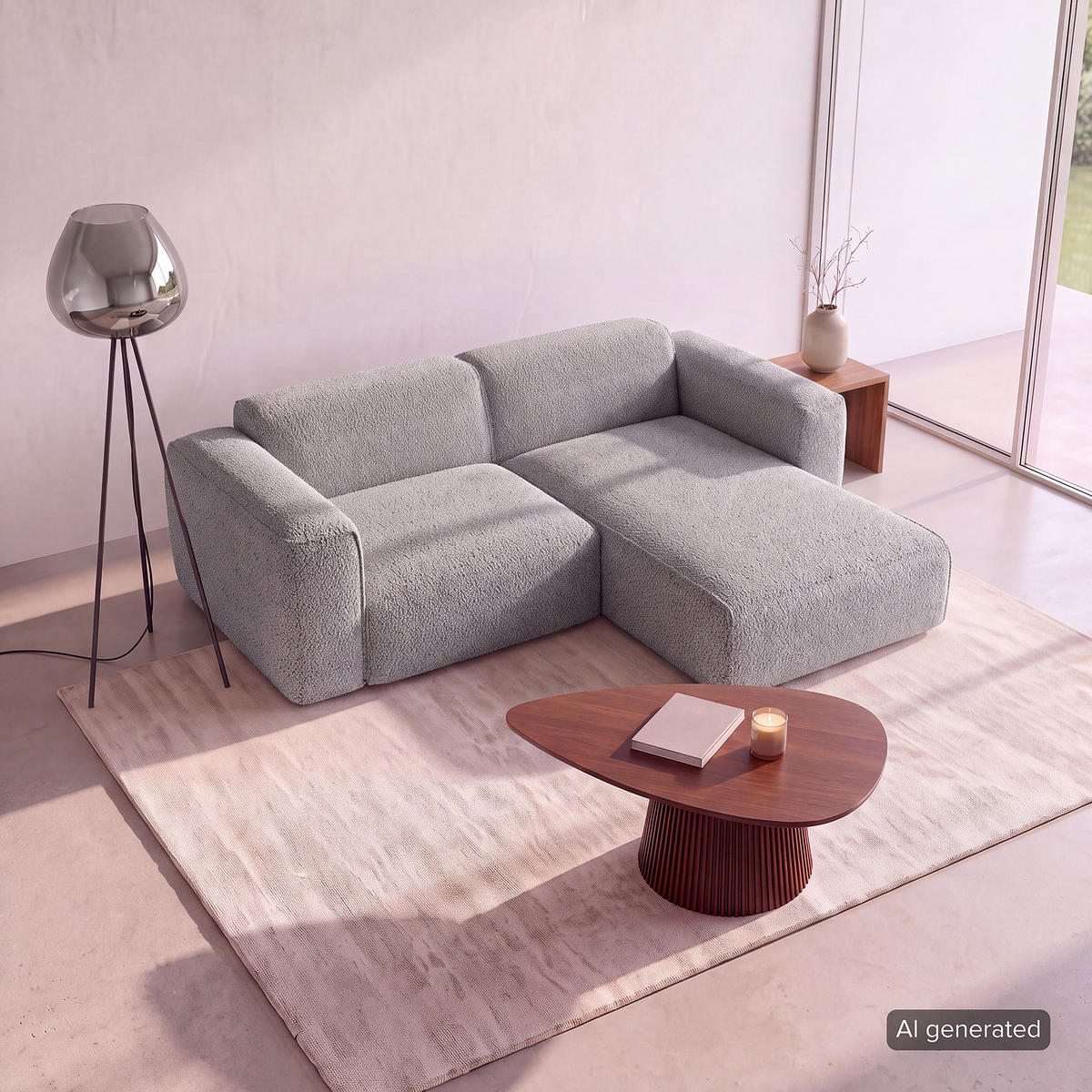 1,5-SITZER ECKSOFA mit Longchair - Schwarz/Grau, Kunststoff/Textil (260/173cm) - home24