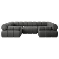 WOHNLANDSCHAFT modulares Sofa Birno-U1 - 285x190x70 cm Dunkelgrau Velours - Dunkelgrau, Holzwerkstoff/Textil (285/70/190cm) - ALTDECOR
