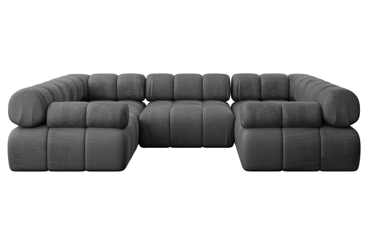 WOHNLANDSCHAFT modulares Sofa Birno-U1 - 285x190x70 cm Dunkelgrau Velours - Dunkelgrau, Holzwerkstoff/Textil (285/70/190cm) - ALTDECOR