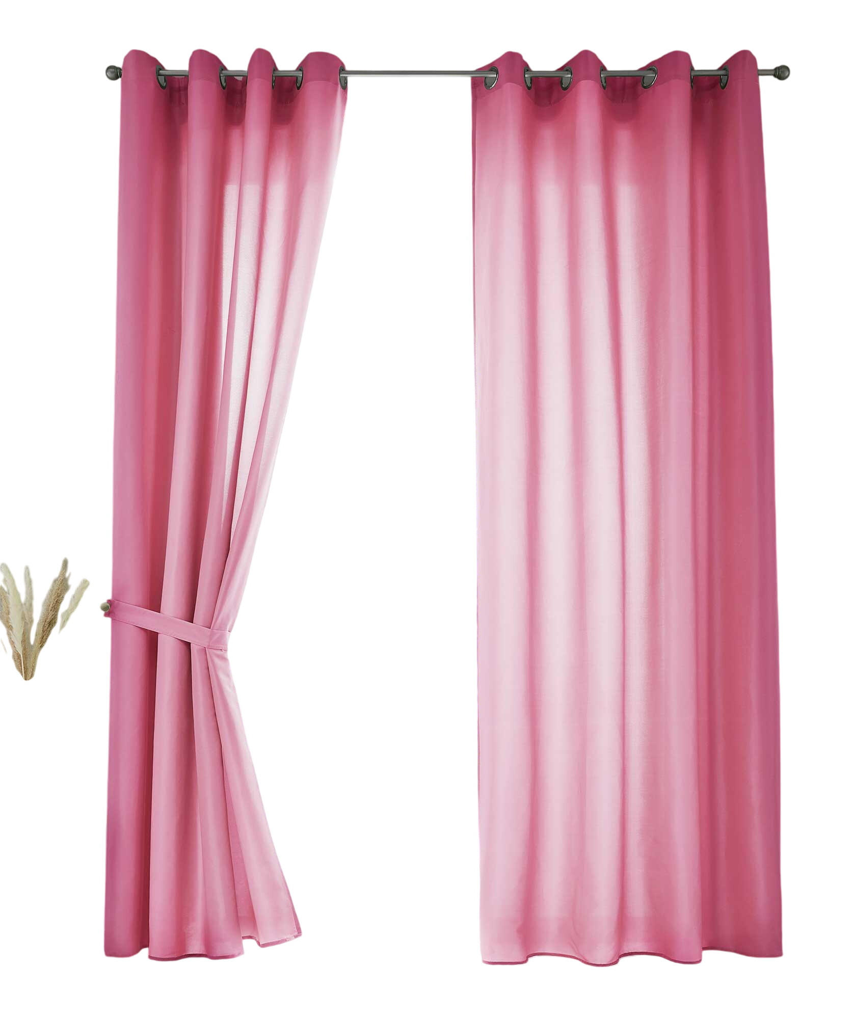 VORHANG 2ER SET BERLIN HxB 245x140cm Pink - Pink, Textil (140/245/245cm) - Gardinenbox