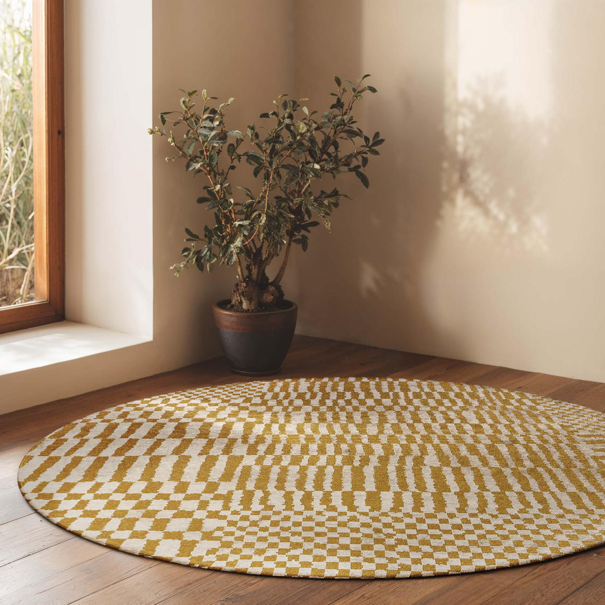 TEPPICH Erg Berber 140/140 cm - Gelb, Textil (140/140cm) - Louis De Poortere