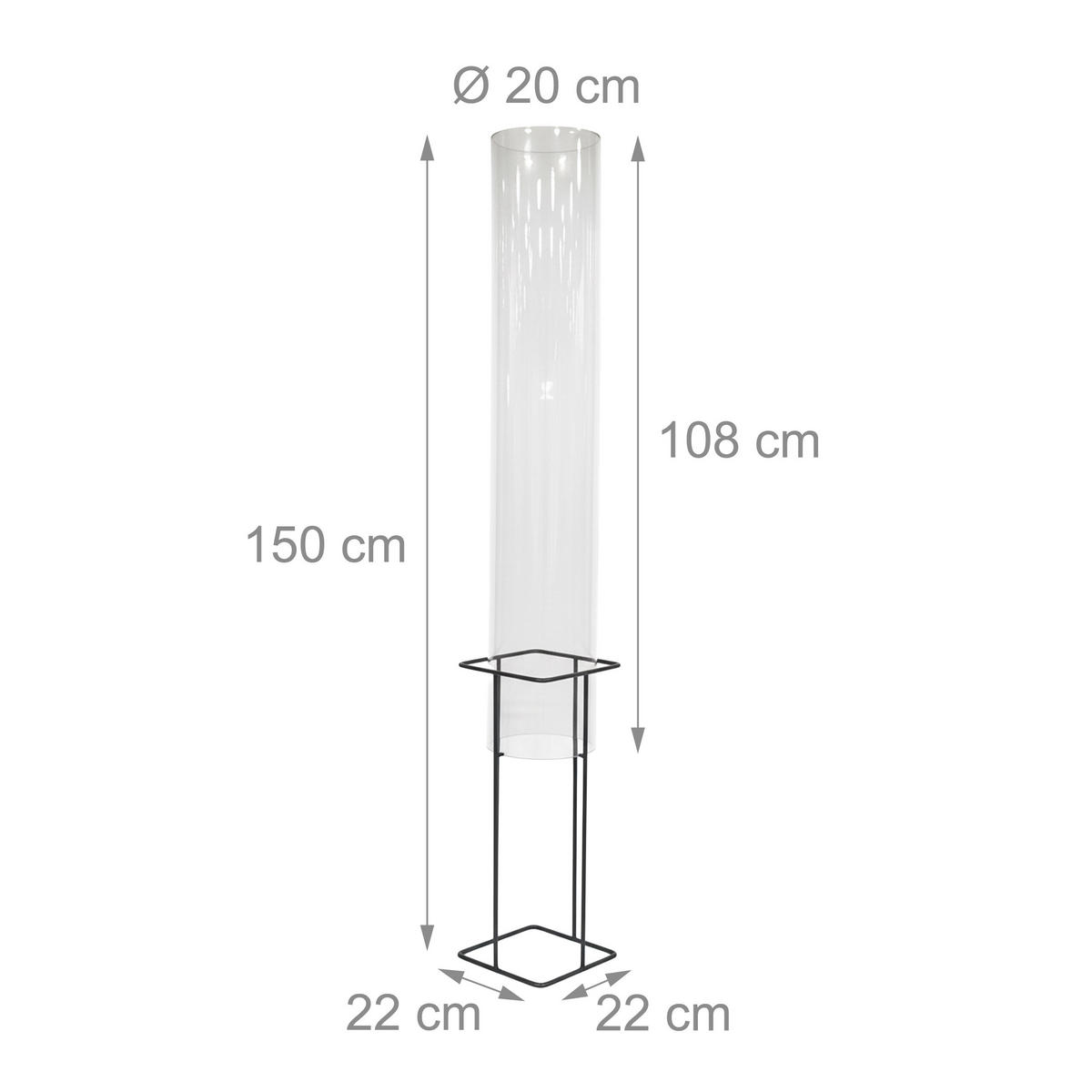 FISCHSÄULE - Transparent, Kunststoff/Metall (22/22/150cm) - Relaxdays