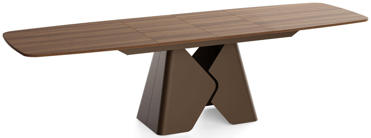 ESSTISCH Vanta rechteckig ausziehbar verlängerbar mit Braunem Metallgestell, Nussbaum Braun 180-270/90/76 cm - Walnussfarben/Braun, Holzwerkstoff/Metall (90/270/76cm) - WFL GROUP