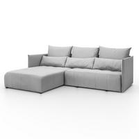 ECKSOFA L-Form Hannover stoff Castel Hellgrau Links - Hellgrau, Holz (188/246cm) - Kaiser Möbel
