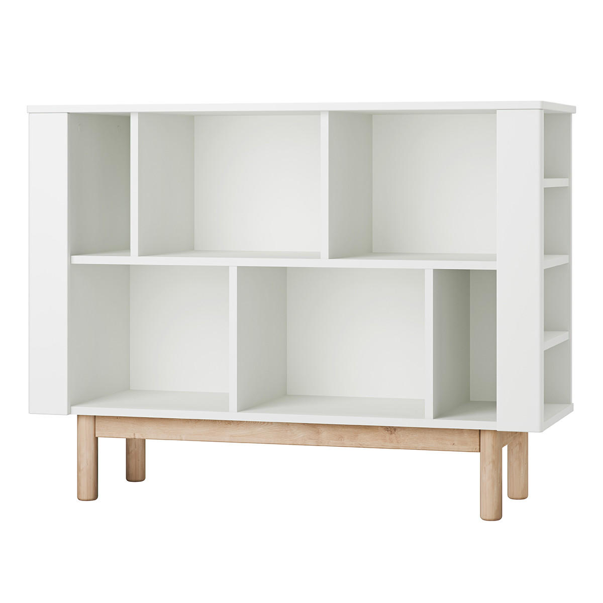 KNIHOVNA Miloo Bílá - bílá, kompozitní dřevo (120/90.5/40cm) - Petits-meubles