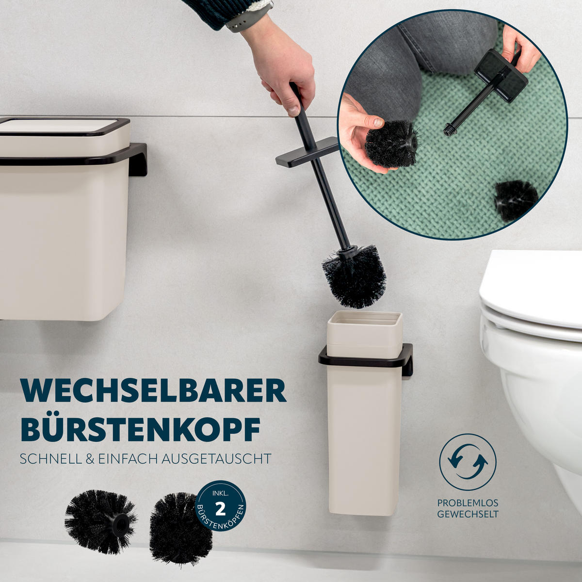 WC-GARNITUR SAVONA, beige, Kunststoff - Beige, Kunststoff (12/36.5/13cm) - bremermann